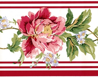 CONCORD WALLCOVERINGS ™ - Borde De Papel Pintado Floral Con Pintura