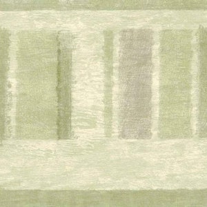 Bordo per carta da parati a righe geometriche in stile moderno di metà secolo / Verde sbiadito, grigio chiaro / Preincollato / 15' L x 4,5" W