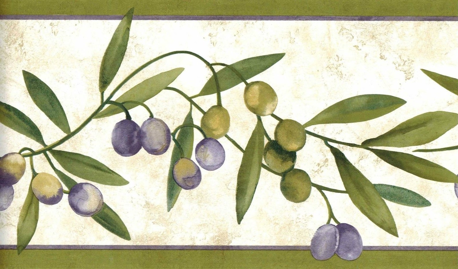 Scroll Leaf Wallpaper Border Tuscan Olive Branch Wallpaper Etsy