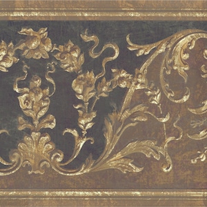 Albert Van Luit Victorian Filigree Wallpaper Border 13.5 Inch - Baroque Scroll Leaf Shell Architectural French Decor - Unpasted