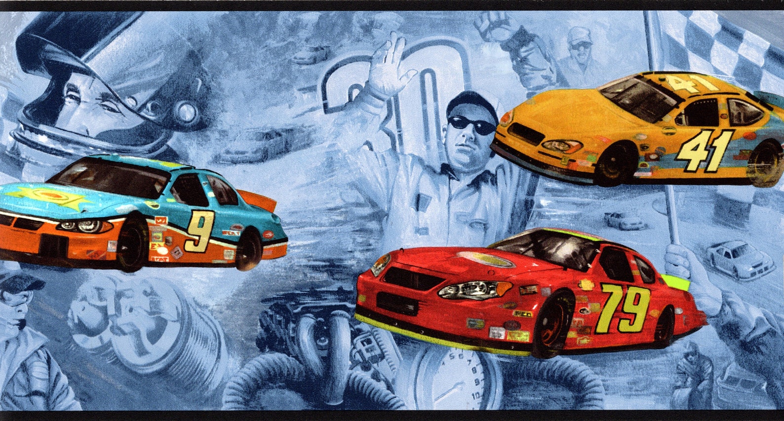 Nascar Wallpaper Border, Racing Car Wallpaper Border, Stock Car ...