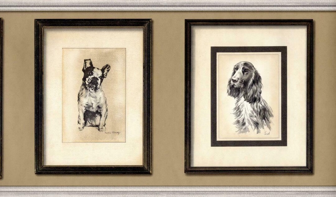 Animal Prints Wallpaper Border Puppies Wallpaper Border Pet Etsy