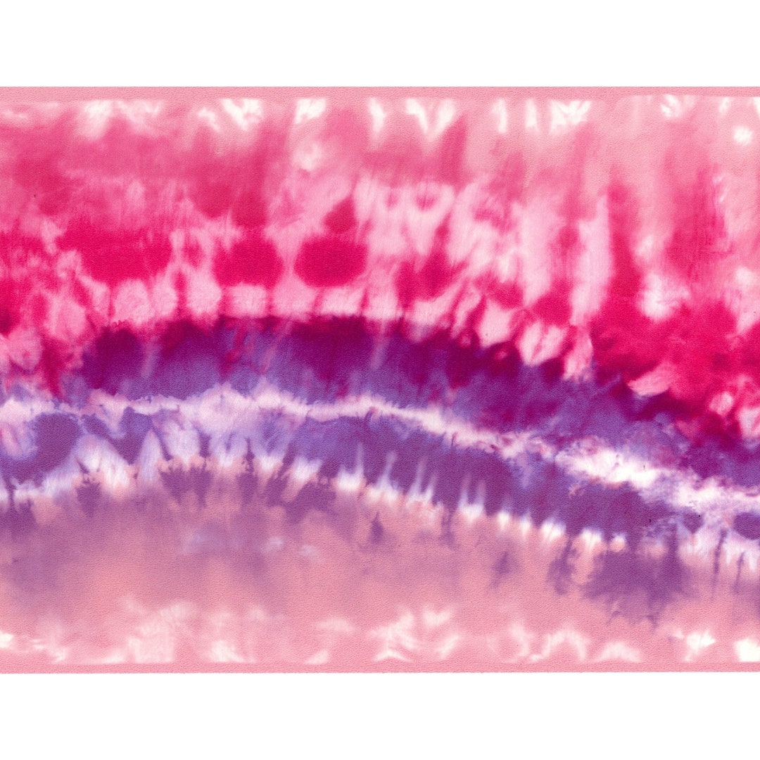 Purple Pink Tie Dye Boho Bohemian Wallpaper Border Roll Size Etsy