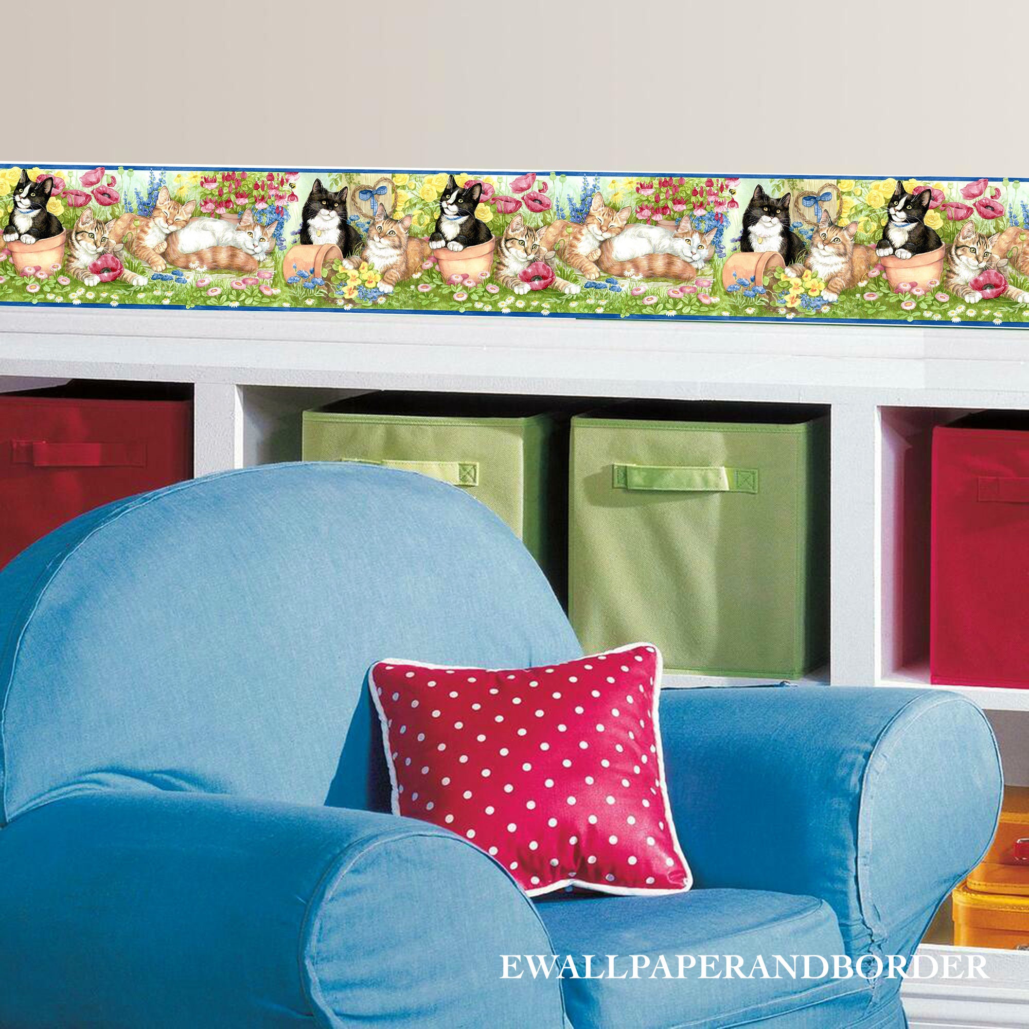 Kitten Wallpaper Border Cat Wallpaper Border kitty Cats - Etsy UK