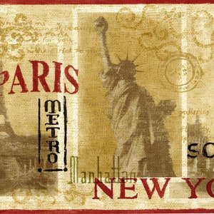 Cities & Skyline Wallpaper Border, World Travel Big City Posters Wallpaper Border, London themed Wallpaper border, New York Wallpaper Border
