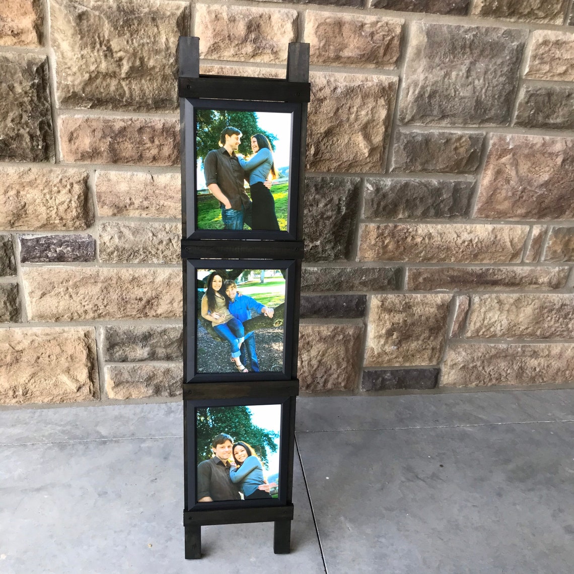 New Photo frame ladder leanerWood ladder photo collage Etsy