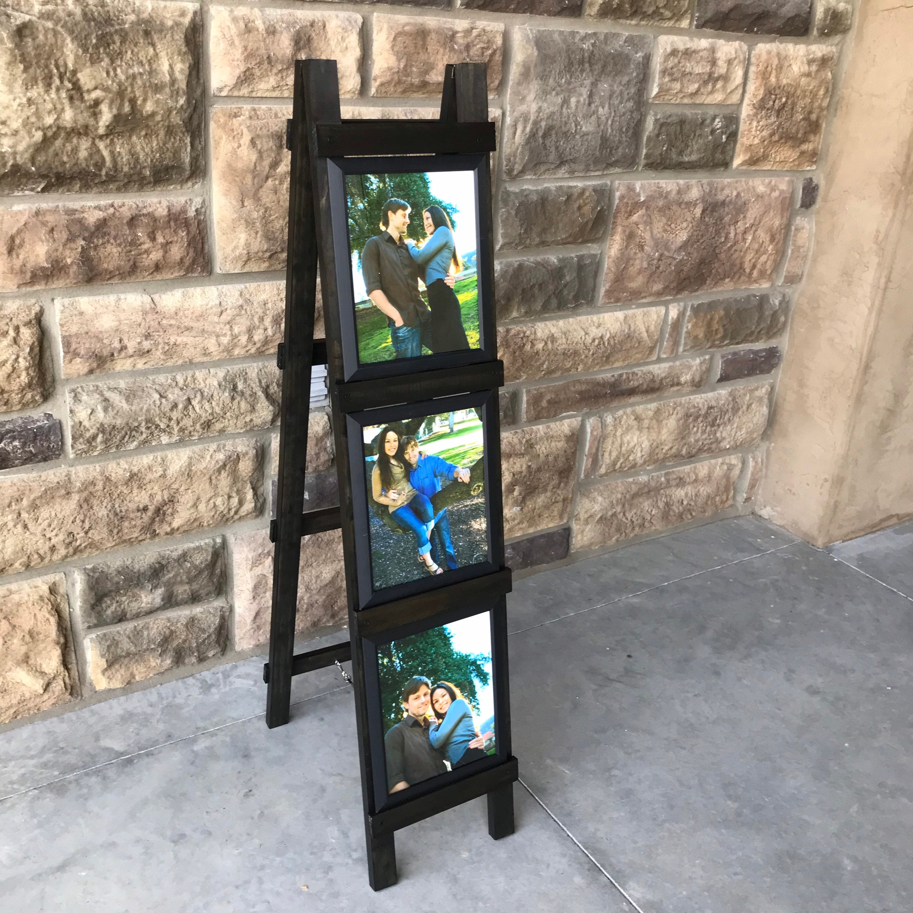 New Photo frame ladder leanerWood ladder photo collage Etsy