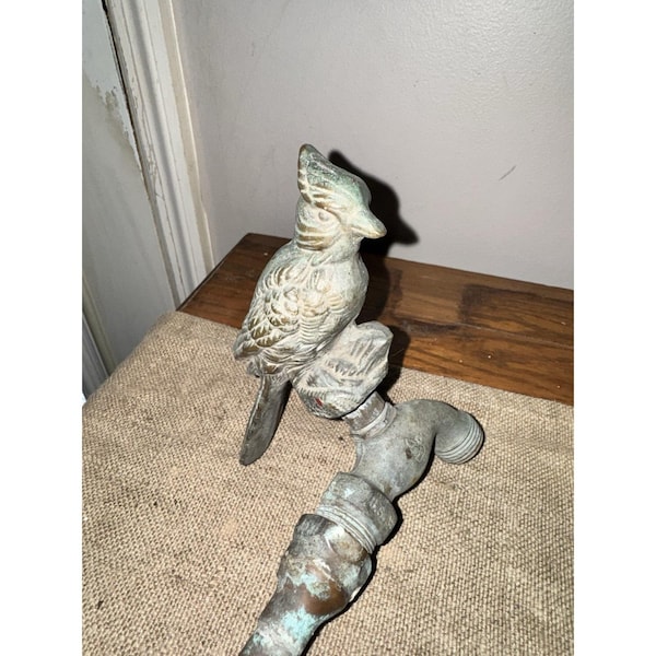 Vintage Brass Cardinal Garden Outdoor Faucet Spigot, Flora & Fauna Faucets Heavy