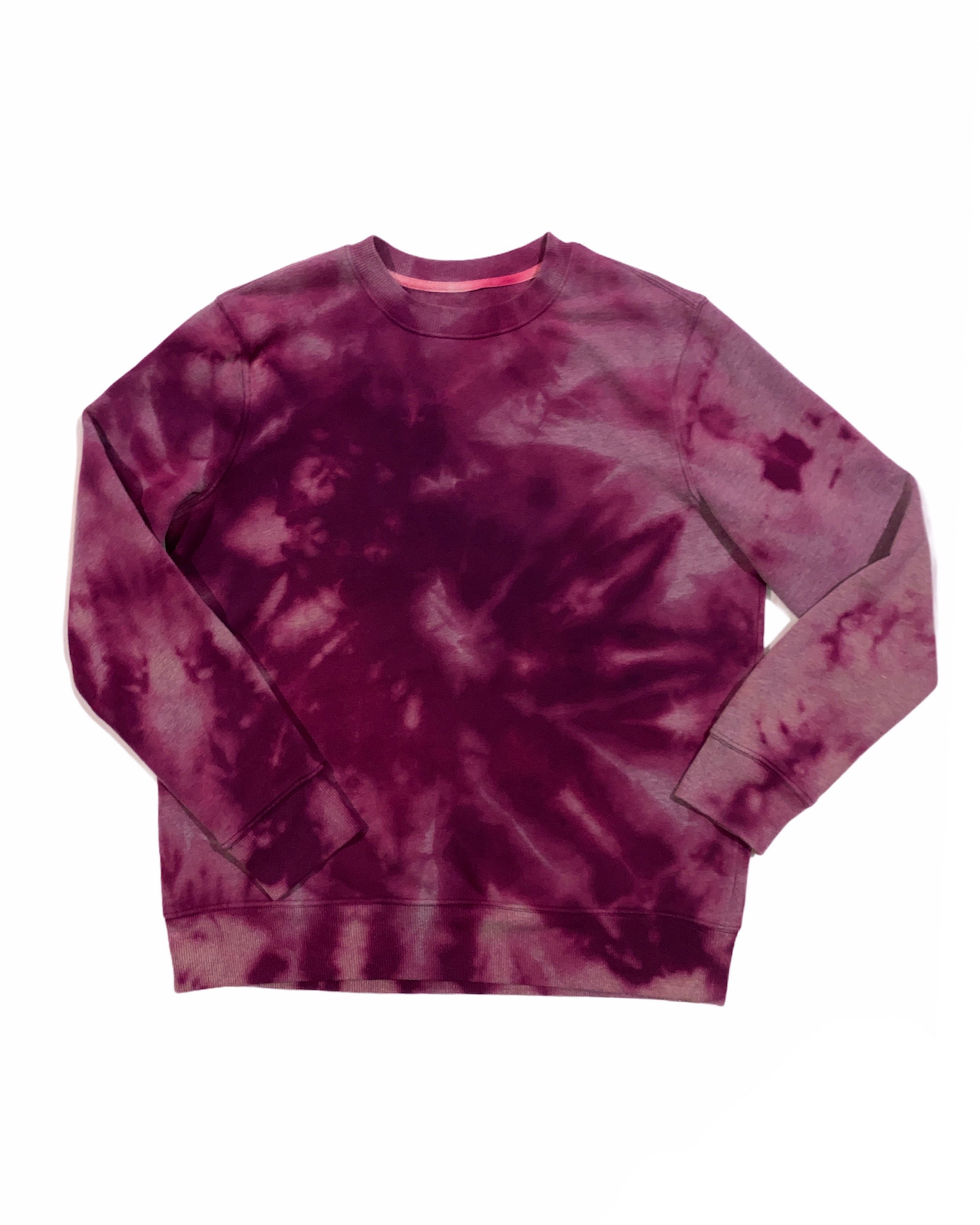 Purple Bleach TieDye Crewneck Sweatshirt Size Large Etsy