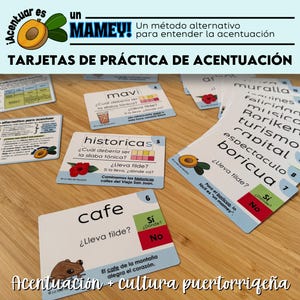 Tarjetas de práctica de acentuación Cómo acentuar palabras correctamente Clase de español - Spanish Accents Task Cards for Spanish Teachers