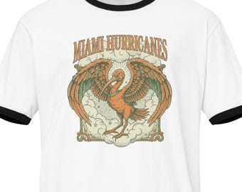 Miami Hurricanes Ringer T-Shirt: Retro Rock Band Sebastian Ibis Tee