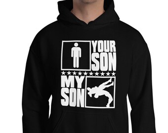 Wrestling Parent Hoodie | Wrestle Mom or Dad Hoodie | Father or Mother of Wrestler Hooded Sweatshirt | Your Son vs My Son Gift Idea