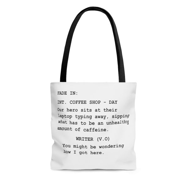 Gift for Screenwriters, Tote Bag for script writers, Hollywood screenplay Present, Gift for Writer, Fade In Screenplay Tote Grocery Bag