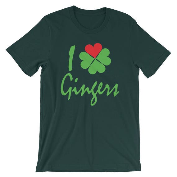 I Love Gingers Heart Shamrock Redhead Lover Shirt I Love Gingers Heart Shamrock Redhead Lover Shirt
