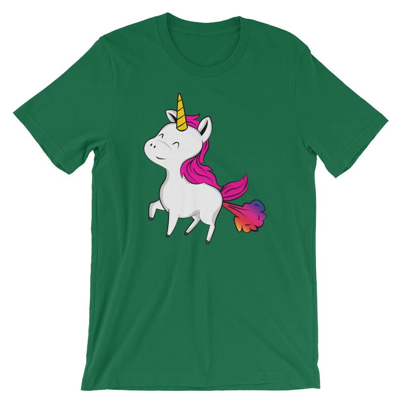 Cute Unicorn Farting Shirt, Funny T-Shirt, Unicorns Fart Rainbows, Unicorns Fart Too, Immature Shirt, White Elephant Gag Gift Idea Kelly