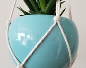 Simple Macrame Plant Hanger, Succulent Plant Hanger, Rope Hanging Planter, Boho Home Decor, Macrame Plant Holder Gift, Double Plant Hanger