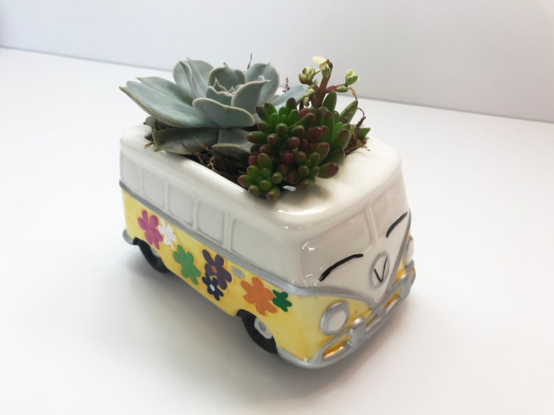 Ceramic Volkswagen Bus Planter VW Bus Planter Hippie Van Air Plant Holder Ceramic Retro | Etsy