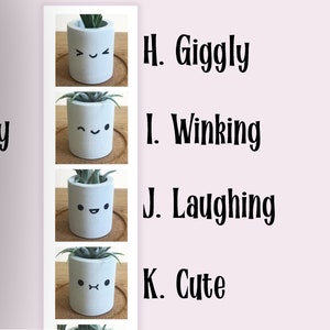 Kawaii-dekor, skrivbordsdekor, luftväxthållare, söta skrivbordstillbehör för kvinnor, tändstickshållare, söt växtkruka, smiley-ansikte-planterare i studentrummet bild 7