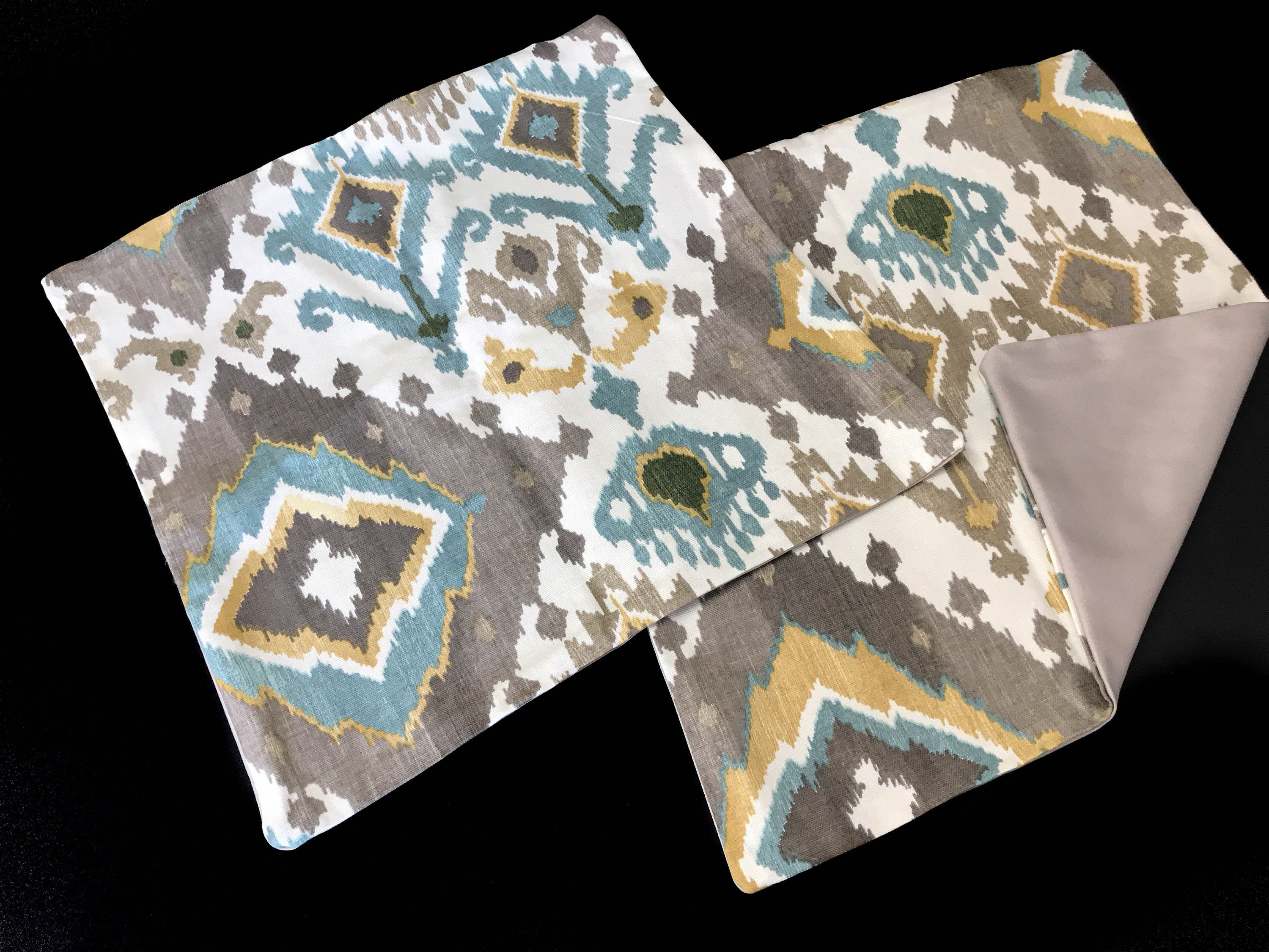 Teal Ikat Pillow Ikat Pillow Cover Cushion Cover Boho Etsy