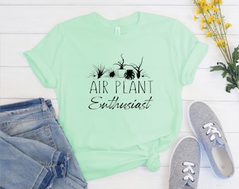 Comfy Air Plant T-Shirt, Soft Graphic Tees for Women, Botanical Tee, Air Plant Lover Gift, Tee for Plant Mom and Dad, Unisex Premium Tshirt