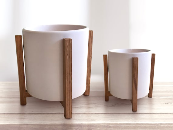 Flower Pot With Stand Plant Pot Indoor Planter Stand Pot Etsy