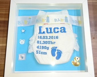 Diaper picture in 3d frame