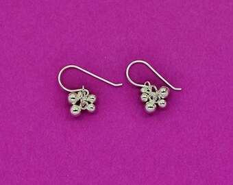 Sterling Silver Small Dangling Beads Ball French Wire Earrings. Best Holidays Gift!