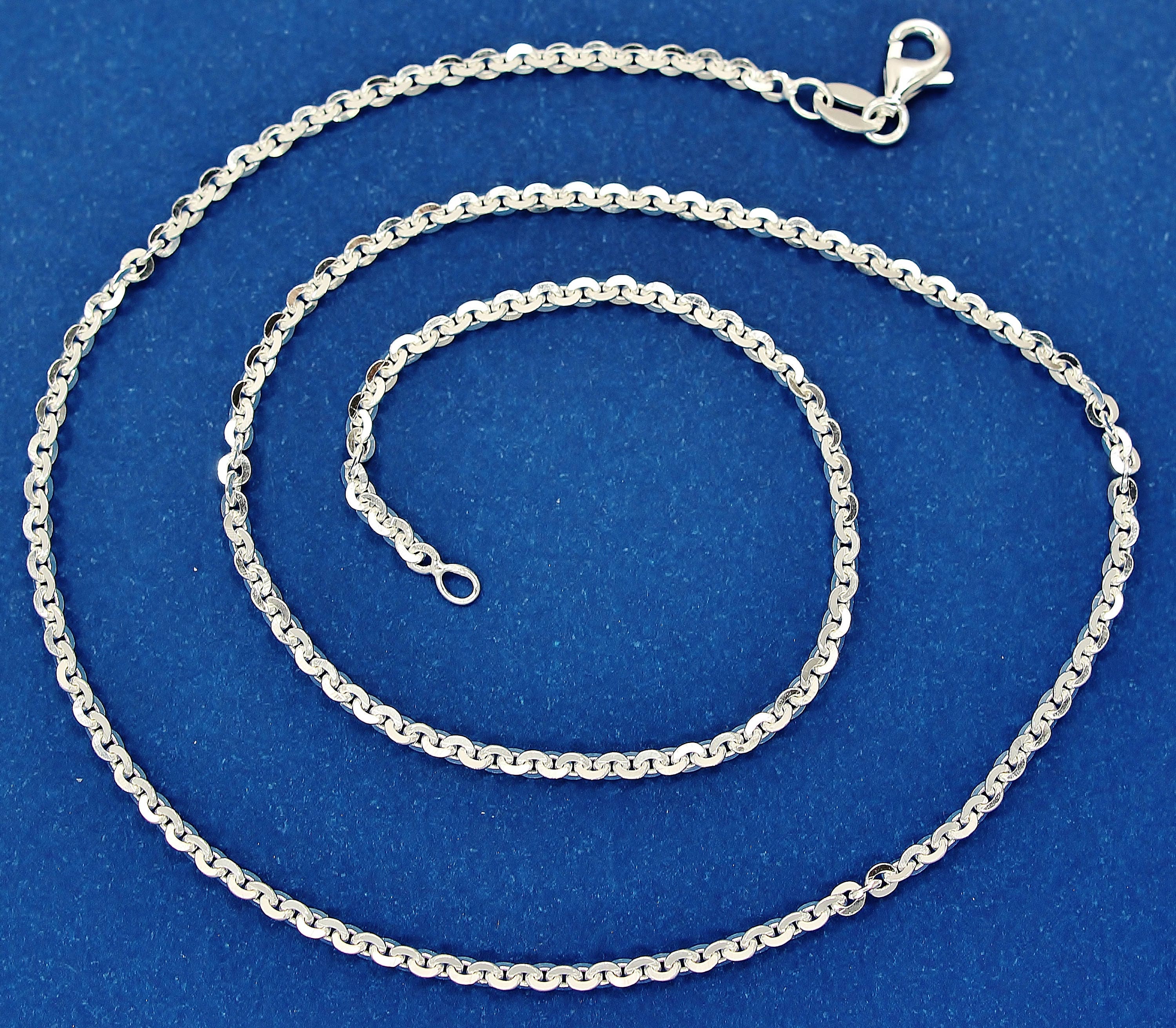 925 Sterling Silver Necklace Chain Italian Flat Cable Pendant Etsy UK