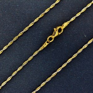 925 sterling silver necklace chain, italian sterling silver double braided chain necklace ,two tone double braided necklace chain