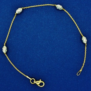 925 sterling silver necklace, sterling silver gold plated rose gold plated two tone  4mm moon cut bead chain necklace. Best Holidays Gift!