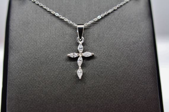 sterling silver cz cross pendant