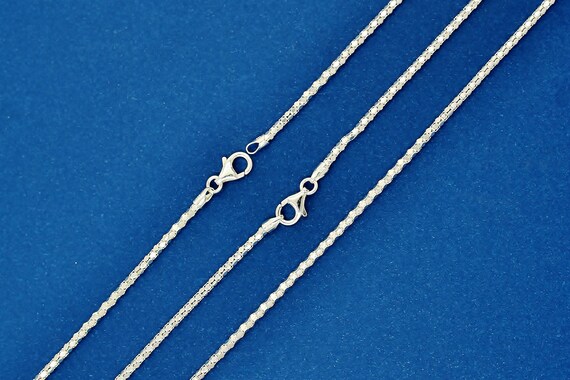 thumbnail image 2 of 2MM Solid 925 Sterling Silver Popcorn Chain Necklace - Diamond Cut - Made In Italy 2 of 14