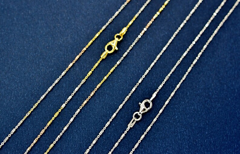 Sterling Silver Italian Handmade Link w Cylinder Chain Necklace