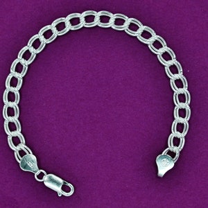 925 Italian Sterling Silver Heavy Charm Bracelet,  925 Sterling Silver Bracelet,  Bracelet Gift for Her, 925 Silver Bracelet