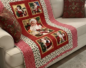 Handmade Santa Lap Quilt 40x50