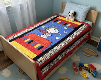 Handmade Snoopy Toddler Quilt 48X70