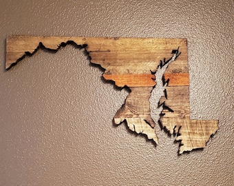 Maryland State Sign - Reclaimed Wood - Pallet Sign - Rustic Home Decor - Wall Art