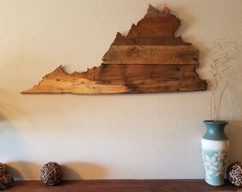 Virginia State Sign - Reclaimed Wood - Pallet Sign - Rustic Home Decor - Wall Art