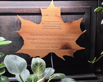 Custom Reclaimed Wood Recognition Award Sign, Donor Corporate Gift, Commissioned Wall Art
