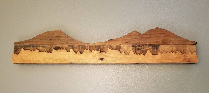 Three Sisters Oregon Mountain Range Sign Rustic Home Decor Made From Reclaimed Wood image 7