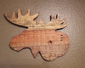 Moose Head Sign - Reclaimed Wood - Pallet Sign - Rustic Home Decor - Wall Art