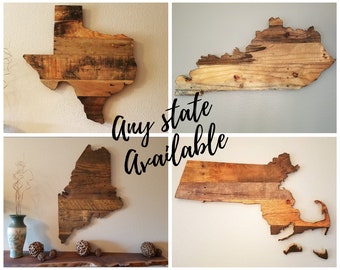 Any State Sign - Reclaimed Wood - Pallet Sign - Rustic Home Decor - Wall Art