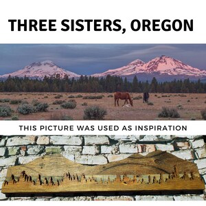 Three Sisters Oregon Mountain Range Sign Rustic Home Decor Made From Reclaimed Wood image 6