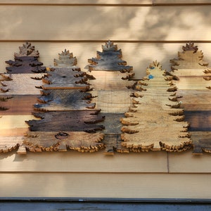 Evergreen Trees - Reclaimed Wood - Pallet Sign - Rustic Home Decor - Wall Art