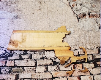 Massachusetts State Sign - Reclaimed Wood - Pallet Sign - Rustic Home Decor - Wall Art