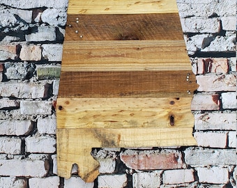 Alabama State Sign - Reclaimed Wood - Pallet Sign - Rustic Home Decor - Wall Art