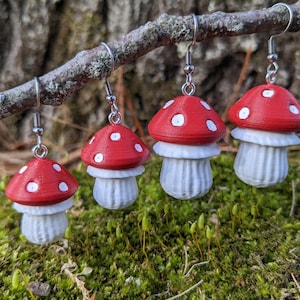 Mushroom Container Earrings Frog Add-On Option 3D Printed Store Items Inside image 4