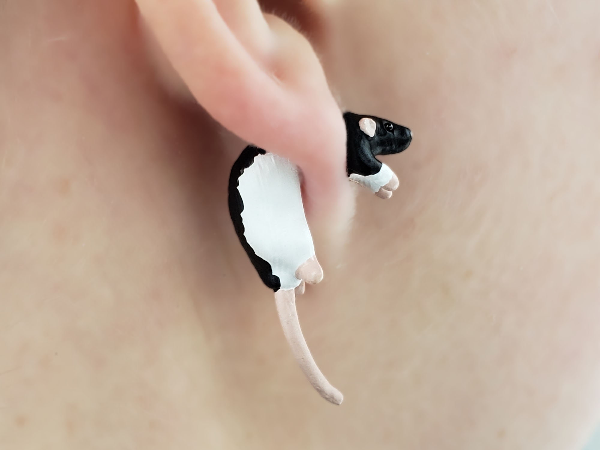 Custom 3D Printed Rat Earrings