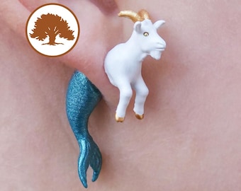Pendientes Capricornio pintados a mano / Impresos en 3D