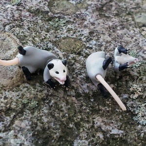 Hand Painted Opossum Earrings 3D Printed image 4